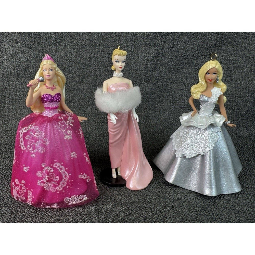 Lot Of 3 Barbie Collectible Hallmark Christmas Ornaments 2012-2013
